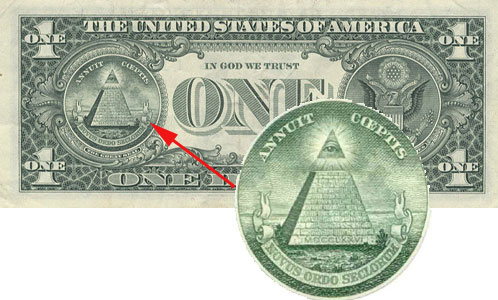 феншуй пирамида со всевидящим оком масонов на долларе